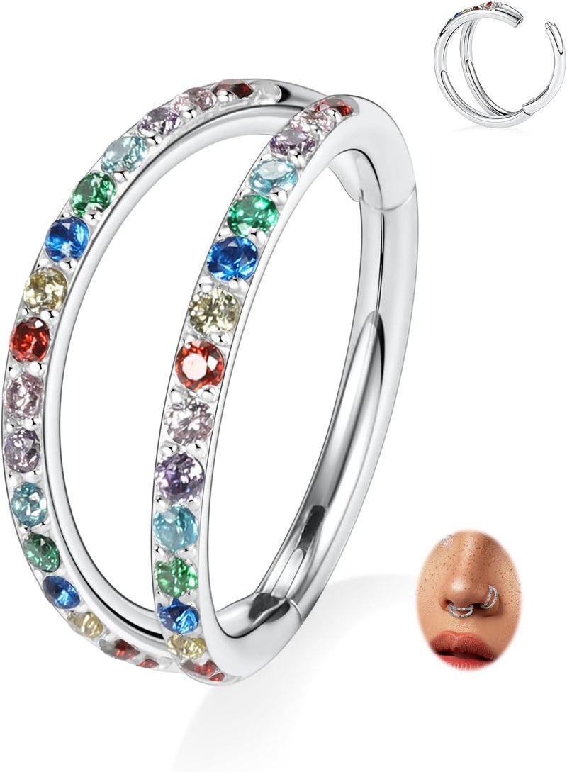 FUNLMO Store 316L Surgical Steel Nose Hoop Septum Conch Piercing Jewelry Cartilage Daith Helix Tragus Rook Lobe Earring Triple/Double Nose Lip Ring 20G 18G 16G - Image 1